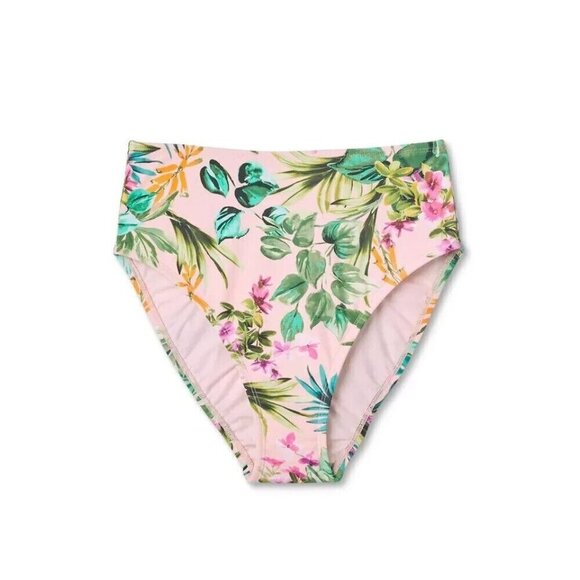 Botanical Floral Print Bikini Bottom - Kona Sol Light Pink Large - Picture 4 of 8